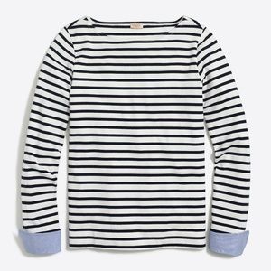 J Crew striped shirt with blouse cuffs